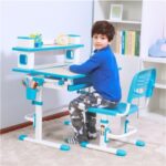 Set birou și scaun copii ergonomic reglabil în înălțime ErgoK ARIN Albastru